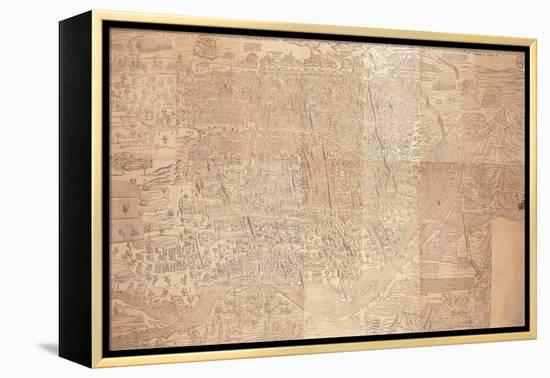 Map of Cairo, a Bird'S-Eye View, 1549-null-Framed Premier Image Canvas