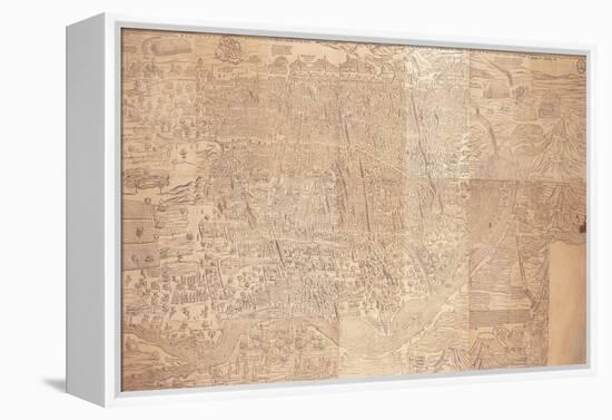 Map of Cairo, a Bird'S-Eye View, 1549-null-Framed Premier Image Canvas