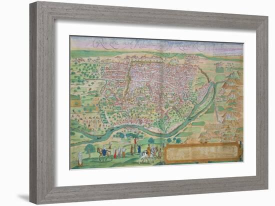 Map of Cairo, from "Civitates Orbis Terrarum" by Georg Braun and Frans Hogenberg, circa 1572-Joris Hoefnagel-Framed Giclee Print