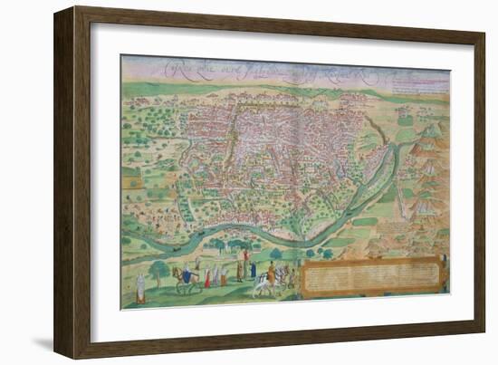 Map of Cairo, from "Civitates Orbis Terrarum" by Georg Braun and Frans Hogenberg, circa 1572-Joris Hoefnagel-Framed Giclee Print