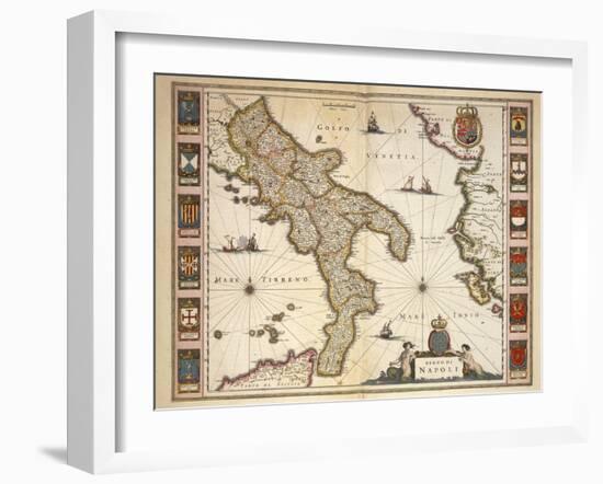 Map of Calabria Region-Joan Blaeu-Framed Giclee Print