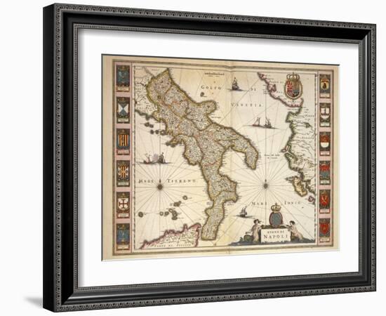 Map of Calabria Region-Joan Blaeu-Framed Giclee Print