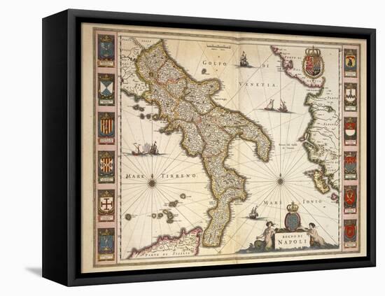 Map of Calabria Region-Joan Blaeu-Framed Premier Image Canvas