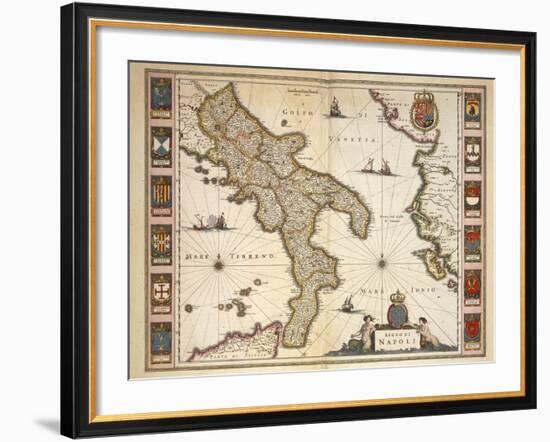 Map of Calabria Region-Joan Blaeu-Framed Giclee Print