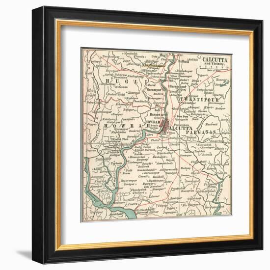 Map of Calcutta (C. 1900), Maps-Encyclopaedia Britannica-Framed Art Print