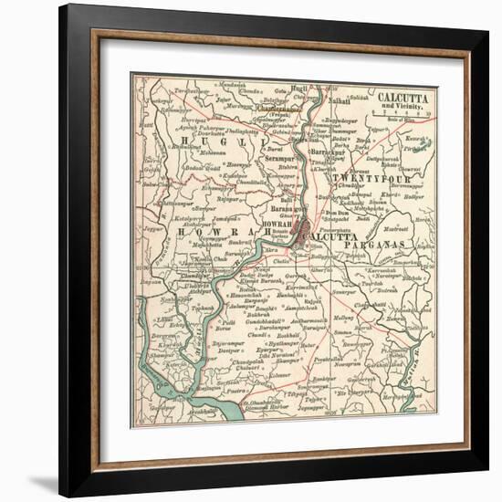 Map of Calcutta (C. 1900), Maps-Encyclopaedia Britannica-Framed Art Print