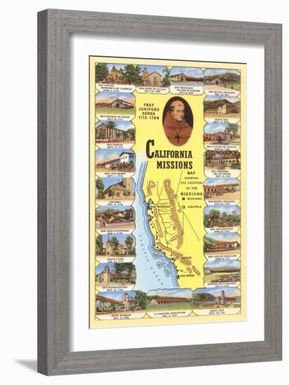 Map of California Missions-null-Framed Art Print