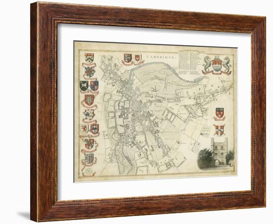 Map of Cambridge-null-Framed Art Print