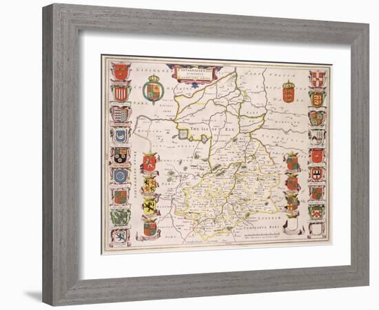 Map of Cambridgeshire, Published Amsterdam c.1647-48-W.j. Blaeu-Framed Giclee Print