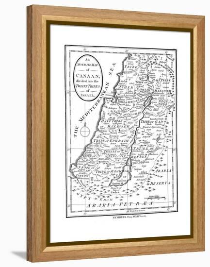 Map of Canaan Divided into the Twelve Tribes of Israel, C1830-null-Framed Premier Image Canvas