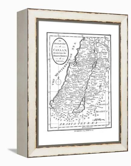 Map of Canaan Divided into the Twelve Tribes of Israel, C1830-null-Framed Premier Image Canvas