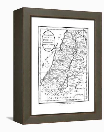 Map of Canaan Divided into the Twelve Tribes of Israel, C1830-null-Framed Premier Image Canvas