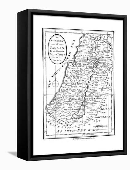 Map of Canaan Divided into the Twelve Tribes of Israel, C1830-null-Framed Premier Image Canvas