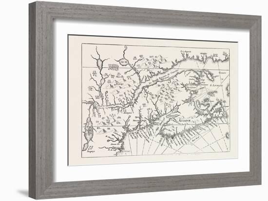 Map of Canada and Nova Scotia, from Joannes De Salt's America Utriusque Descriptio, 1633, 1870S-null-Framed Giclee Print