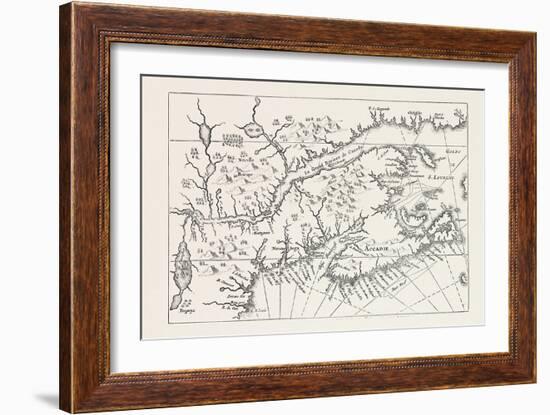 Map of Canada and Nova Scotia, from Joannes De Salt's America Utriusque Descriptio, 1633, 1870S-null-Framed Giclee Print