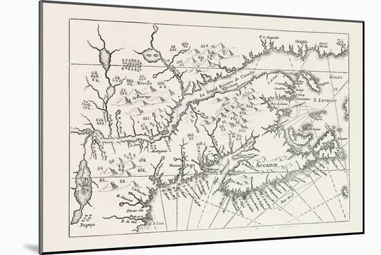Map of Canada and Nova Scotia, from Joannes De Salt's America Utriusque Descriptio, 1633, 1870S-null-Mounted Giclee Print