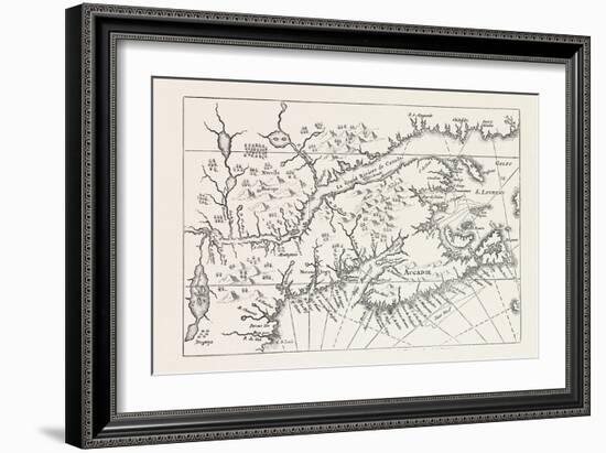 Map of Canada and Nova Scotia, from Joannes De Salt's America Utriusque Descriptio, 1633, 1870S-null-Framed Giclee Print