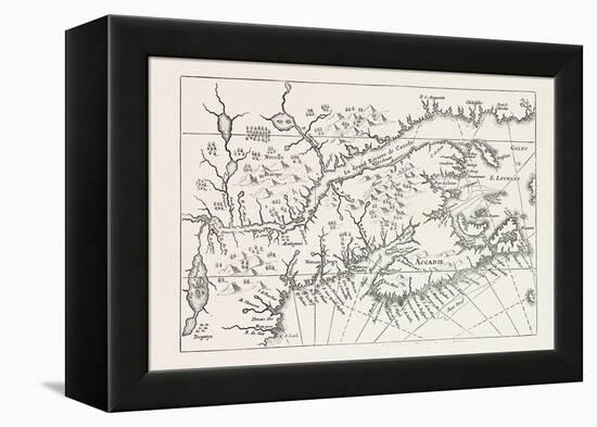 Map of Canada and Nova Scotia, from Joannes De Salt's America Utriusque Descriptio, 1633, 1870S-null-Framed Premier Image Canvas