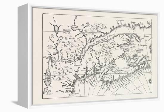 Map of Canada and Nova Scotia, from Joannes De Salt's America Utriusque Descriptio, 1633, 1870S-null-Framed Premier Image Canvas