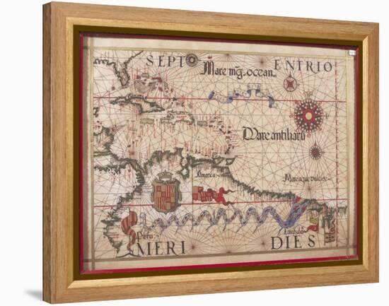 Map of Caribbean, Antilles and Northern South America-Diego Homen-Framed Premier Image Canvas