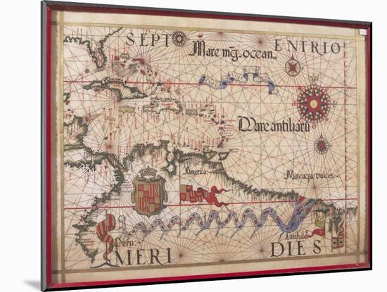 Map of Caribbean, Antilles and Northern South America-Diego Homen-Mounted Giclee Print