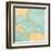 Map Of Caribbean - Blank Map (Vintage Series)-Tindo-Framed Art Print