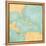 Map Of Caribbean - Costa Rica (Vintage Series)-Tindo-Framed Stretched Canvas