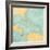 Map Of Caribbean - Costa Rica (Vintage Series)-Tindo-Framed Art Print