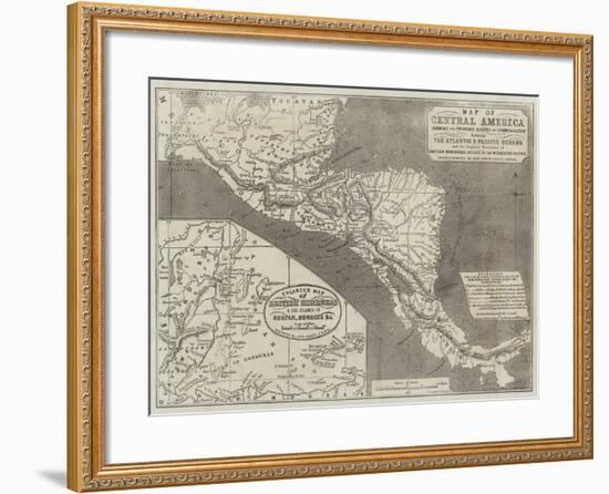 Map of Central America-John Dower-Framed Giclee Print