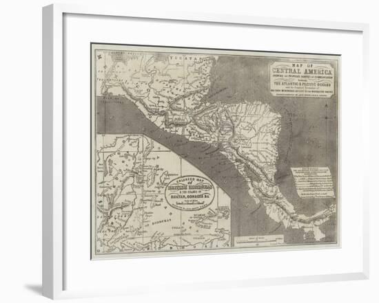 Map of Central America-John Dower-Framed Giclee Print