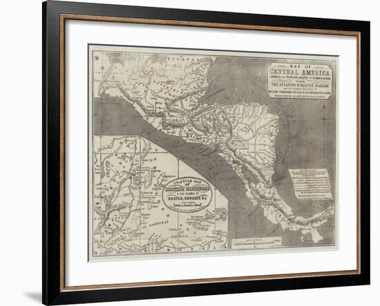 Map of Central America-John Dower-Framed Giclee Print