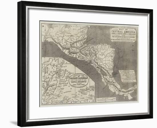 Map of Central America-John Dower-Framed Giclee Print