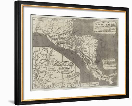 Map of Central America-John Dower-Framed Giclee Print