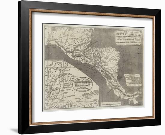 Map of Central America-John Dower-Framed Giclee Print