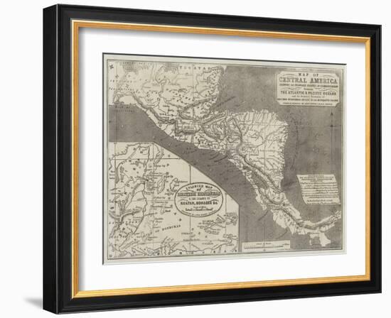 Map of Central America-John Dower-Framed Giclee Print