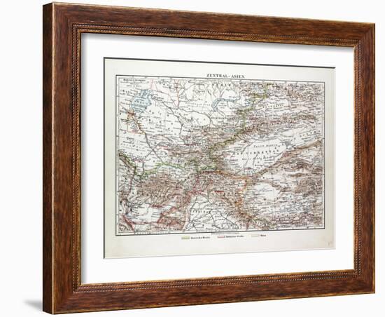 Map of Central Asia Afghanistan Pakistan Republic of Tajikistan Turkmenistan the Republic of Uzbeki-null-Framed Giclee Print