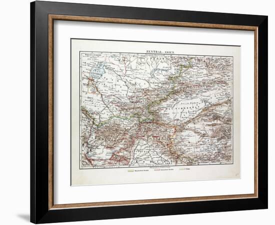 Map of Central Asia Afghanistan Pakistan Republic of Tajikistan Turkmenistan the Republic of Uzbeki-null-Framed Giclee Print