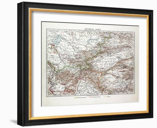 Map of Central Asia Afghanistan Pakistan Republic of Tajikistan Turkmenistan the Republic of Uzbeki-null-Framed Giclee Print