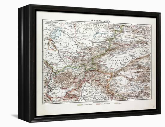 Map of Central Asia Afghanistan Pakistan Republic of Tajikistan Turkmenistan the Republic of Uzbeki-null-Framed Premier Image Canvas