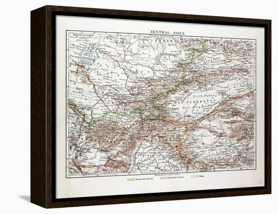 Map of Central Asia Afghanistan Pakistan Republic of Tajikistan Turkmenistan the Republic of Uzbeki-null-Framed Premier Image Canvas