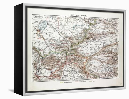 Map of Central Asia Afghanistan Pakistan Republic of Tajikistan Turkmenistan the Republic of Uzbeki-null-Framed Premier Image Canvas