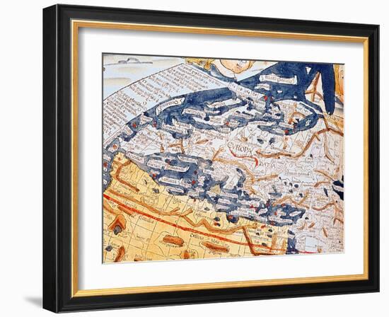 Map of Central Europe, 1486 (Coloured Engraving) (Details of 157909)-Ptolemy-Framed Giclee Print