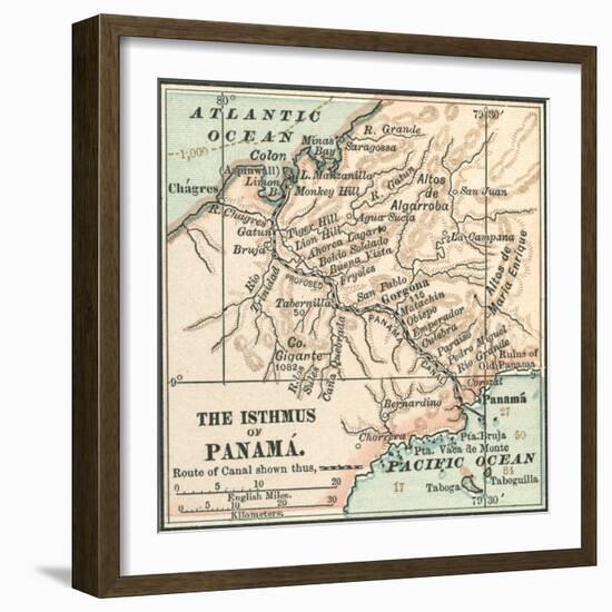 Map of Central Panama (C. 1900)-Encyclopaedia Britannica-Framed Art Print