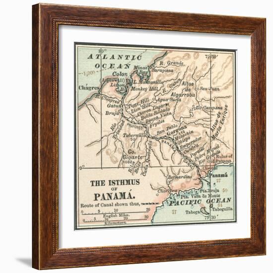 Map of Central Panama (C. 1900)-Encyclopaedia Britannica-Framed Art Print