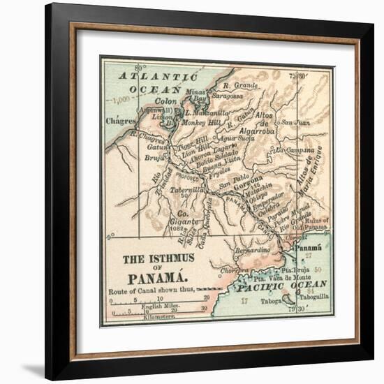 Map of Central Panama (C. 1900)-Encyclopaedia Britannica-Framed Art Print