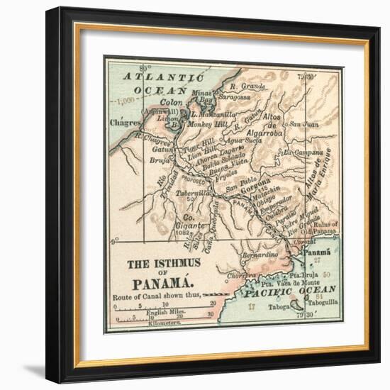 Map of Central Panama (C. 1900)-Encyclopaedia Britannica-Framed Art Print