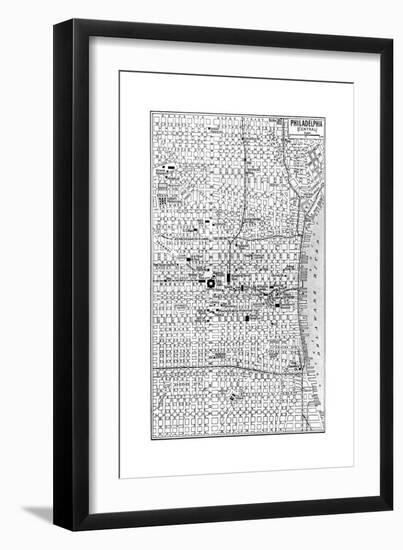 Map of Central Philadelphia, Pennsylvania, USA, C1930S-null-Framed Giclee Print