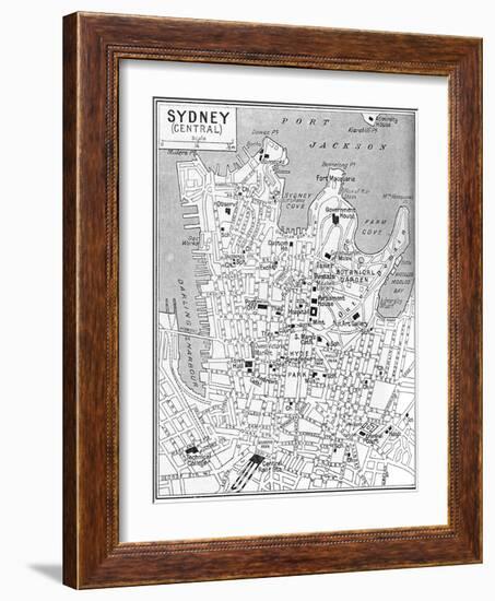 Map of Central Sydney, New South Wales, Australia, C1924-null-Framed Giclee Print