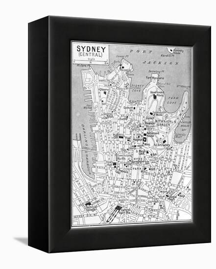 Map of Central Sydney, New South Wales, Australia, C1924-null-Framed Premier Image Canvas