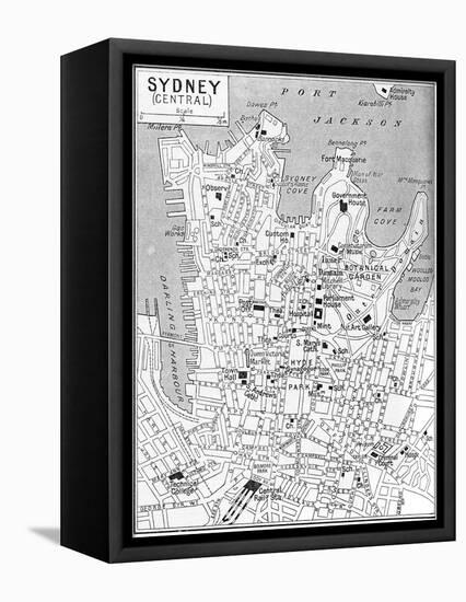 Map of Central Sydney, New South Wales, Australia, C1924-null-Framed Premier Image Canvas